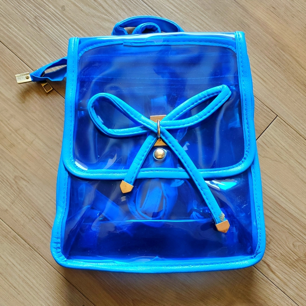 Blue Jelly mini backpack/purse